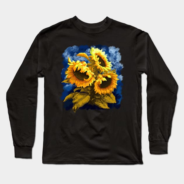 Sunflower Long Sleeve T-Shirt by xlhombat